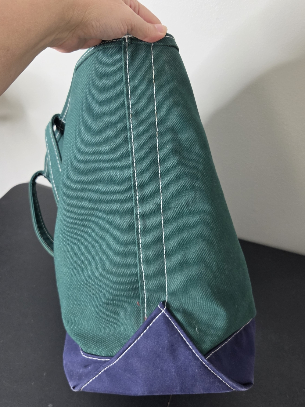 Rare Vintage L.L. Bean XL Boat & Tote Green/Blue Heavy Canvas Made In U.S.A. - Picture 6 of 12